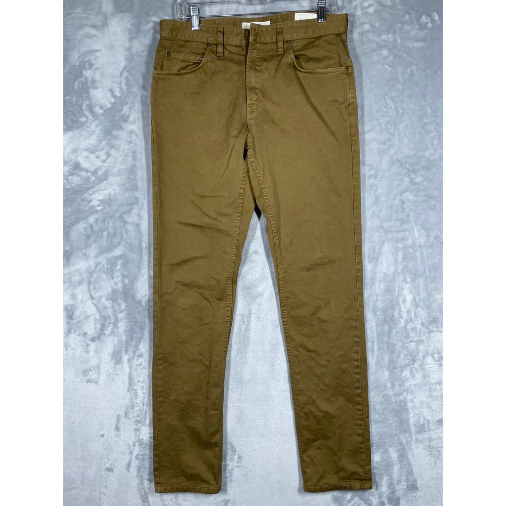 Billy Reid Ashland Slim Straight 5-Pocket Cotton Pants Brown Mens 32